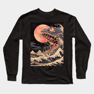 Vintage japanese sea monster 4 Long Sleeve T-Shirt